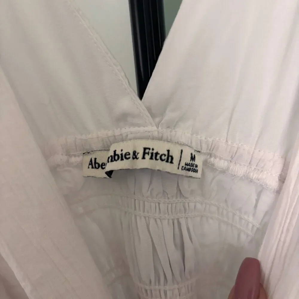 Abercrombie & Fitch Crinkle Textured Smocked Waist Maxi Dress Women's Sz Medium